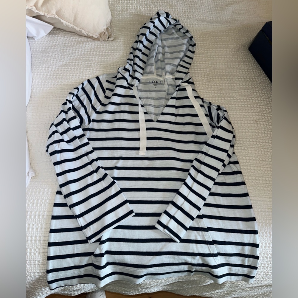 LOFT striped hooded sweatshirt